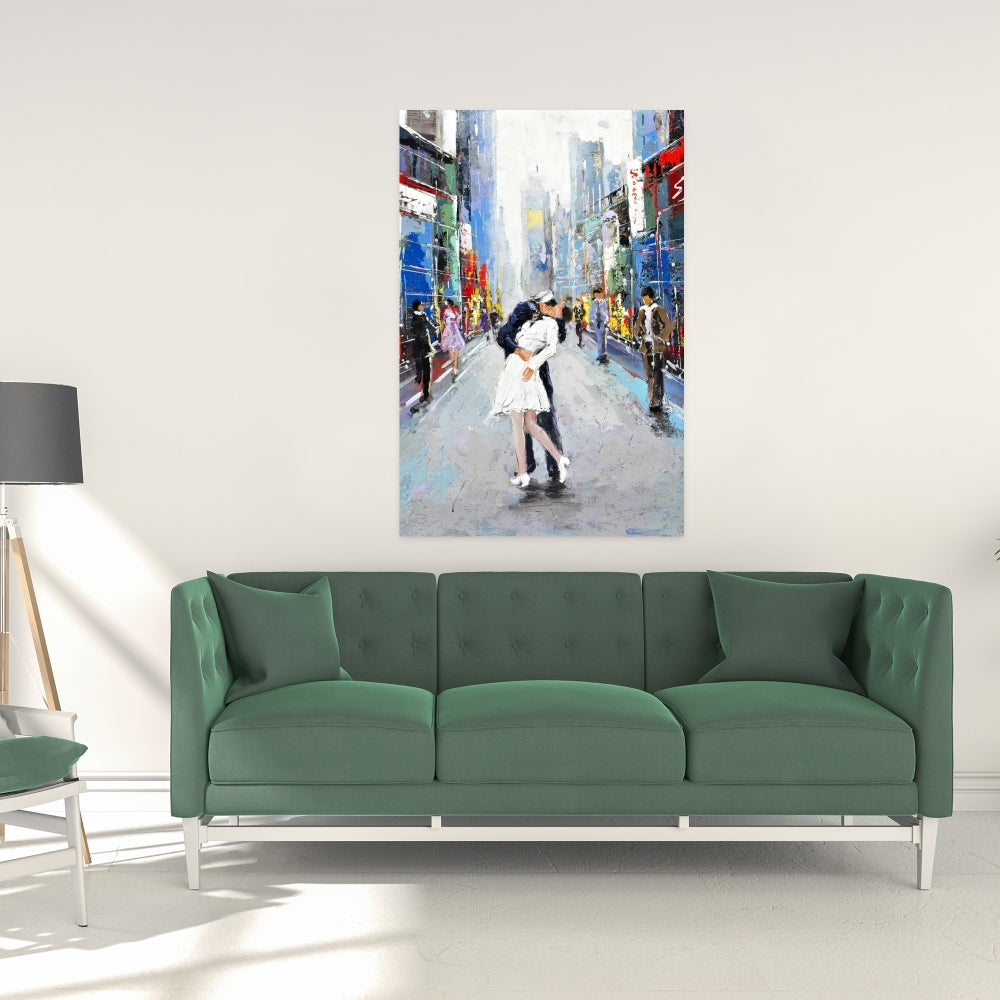 Kiss of Times Square Canvas - Cities Building Bedroom Decor