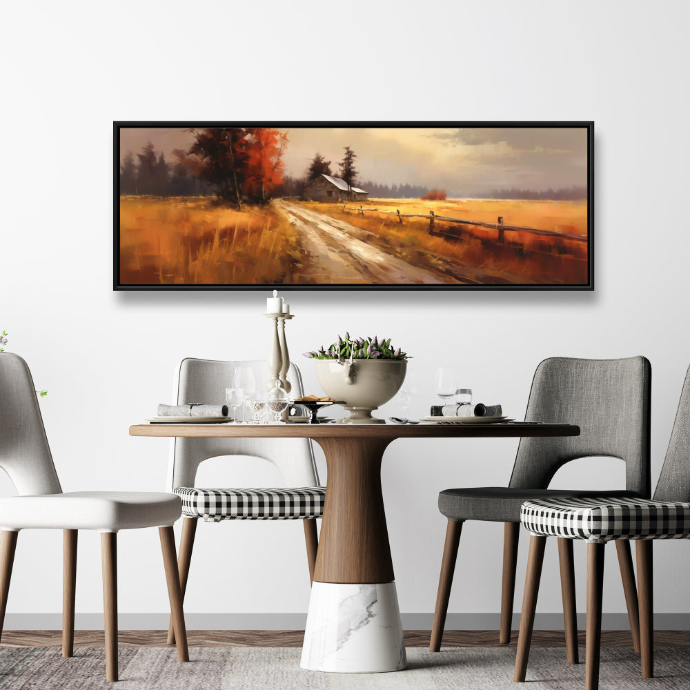 Rain Approaching Brown Trees Framed Canvas - Home Decor