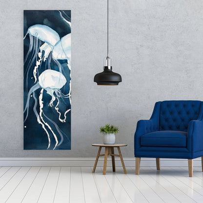 Medusa Marine Blue Canvas | Aquatic Home Decor Wall Art
