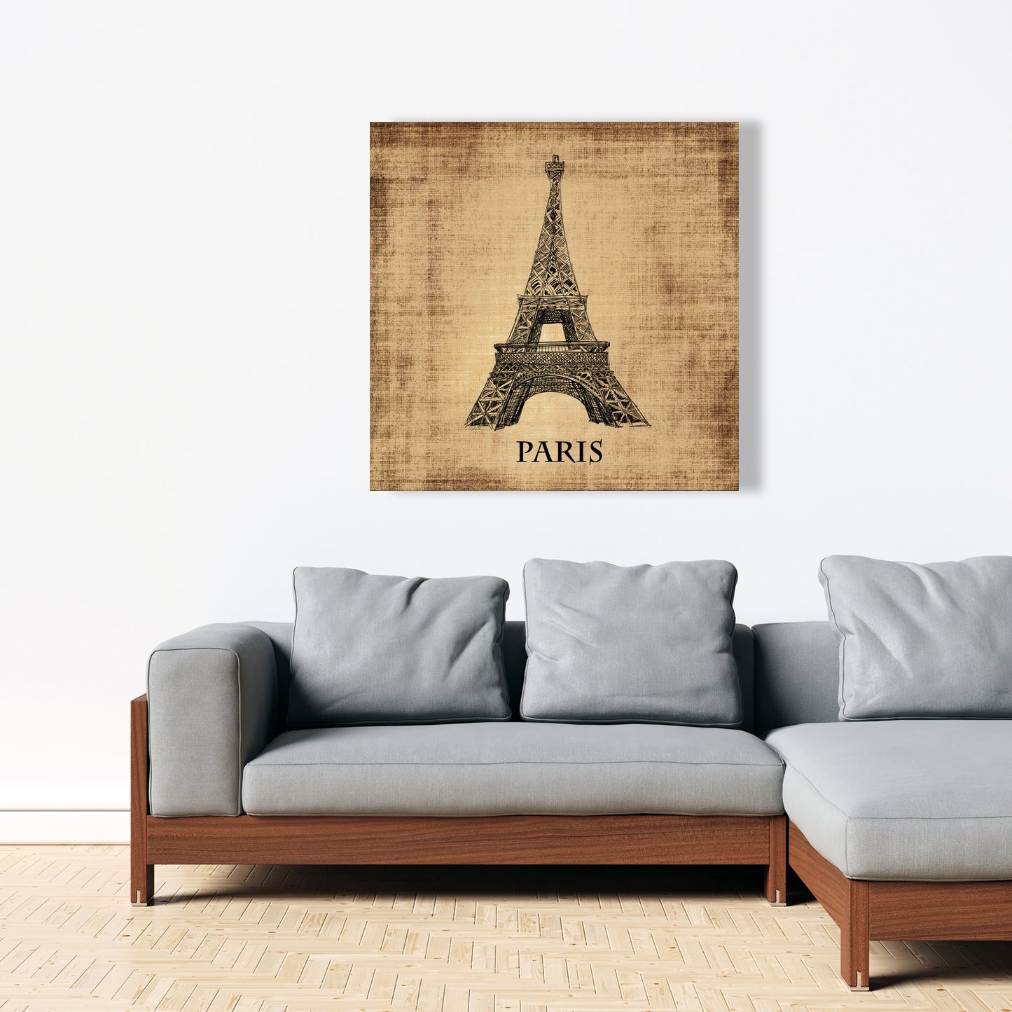 Eiffel Tower Brown Canvas | Typo & Symbols Home Decor Art