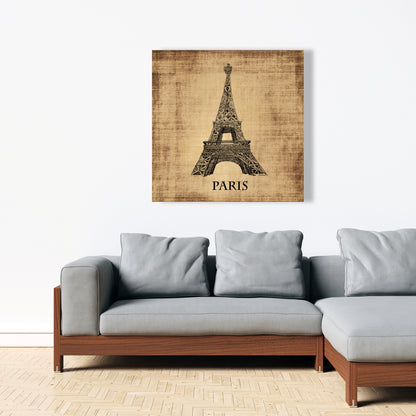 Eiffel Tower Brown Canvas | Typo & Symbols Home Decor Art