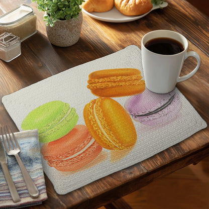 Small bites of macaroons - 14"x18" Braided Polyester Placemat