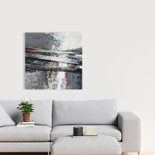 Toile à rayures abstraites industrielles | Décoration murale