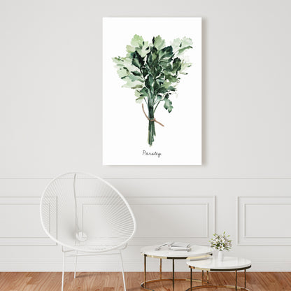 Toile « Tied Up Persil Bundle » | Décoration intérieure avec feuilles