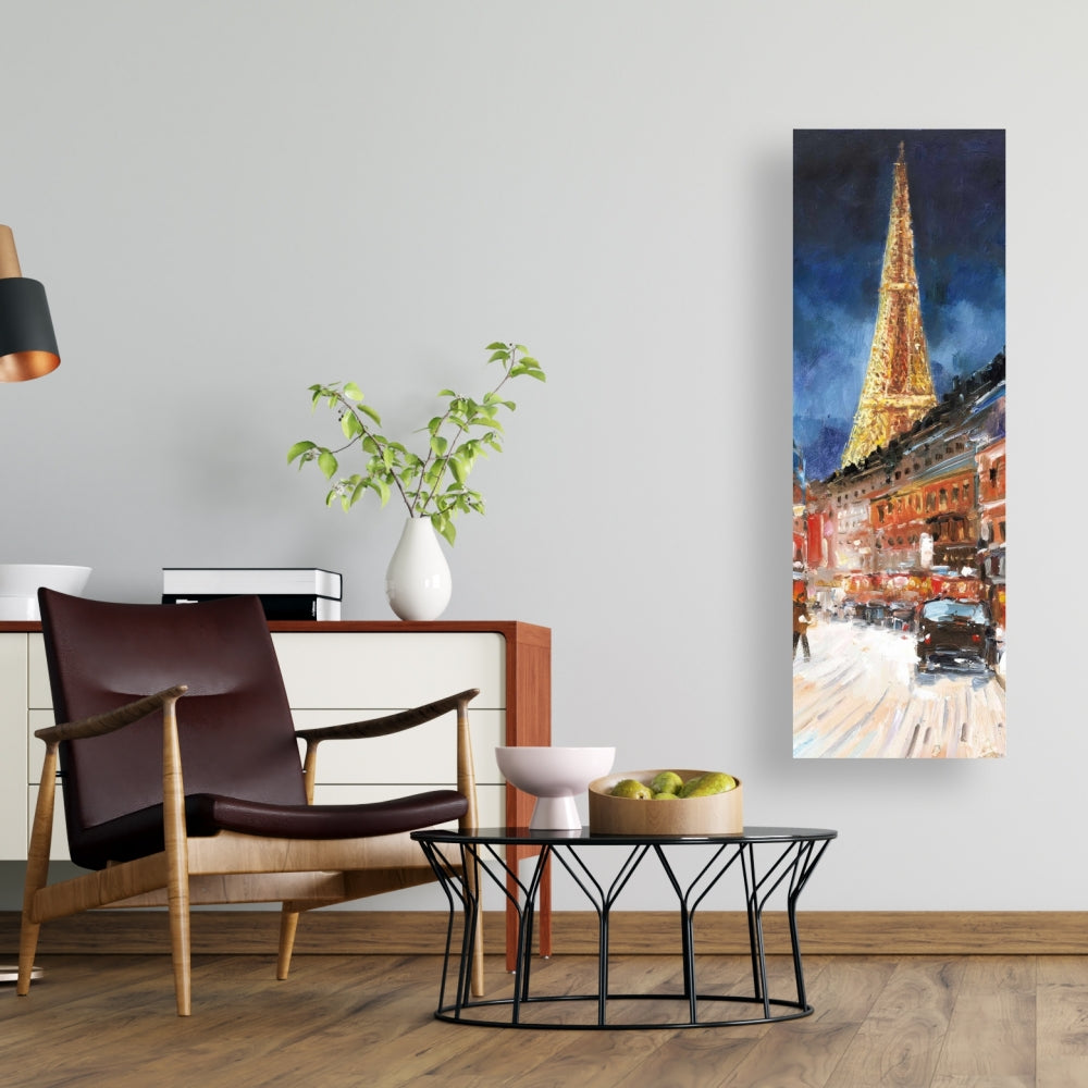 Illuminated Paris Canvas - Building Bedroom Street Decor