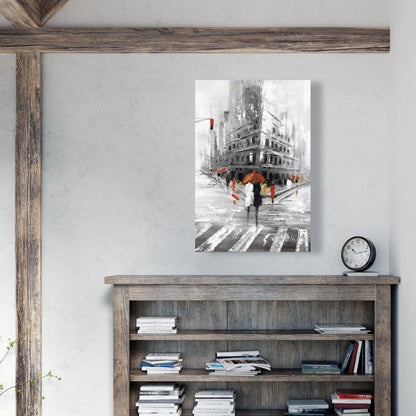 Greyish Flatiron Building Canvas | Cities Gray Wall Art Decor