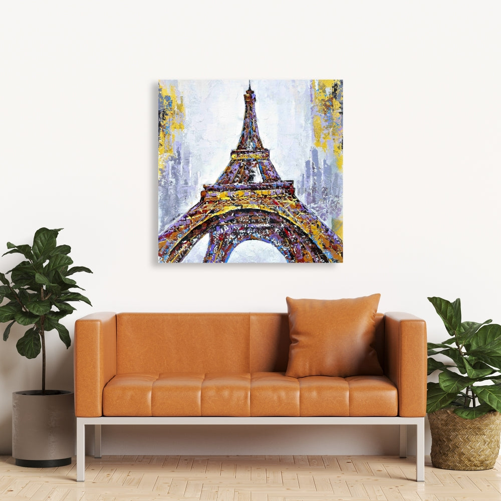 Eiffel Tower Abstract Canvas - Contemporary Bedroom Decor