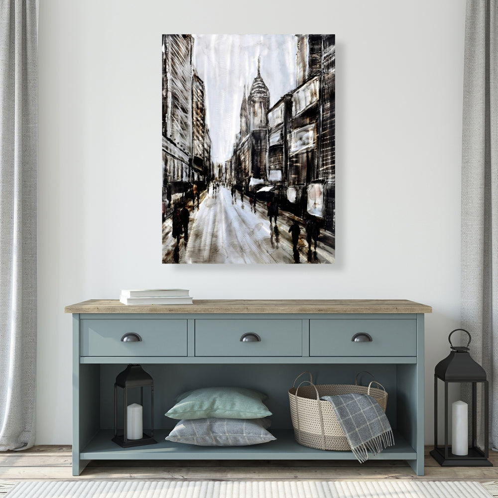 Busy Gray Street Industrial Canvas | Bedroom Home Decor Art