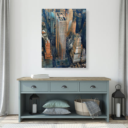 Toile hyperréaliste marron « Cities » – Décoration de bâtiment General Motors