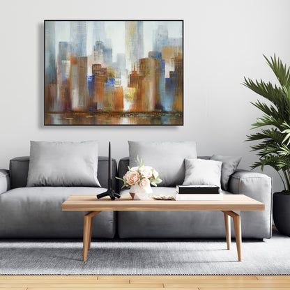 Paysage urbain dans le brouillard – Décoration murale moderne sur toile pour chambre à coucher