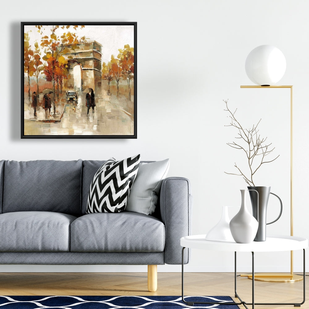Arc de Triomphe en automne | Toile encadrée orange