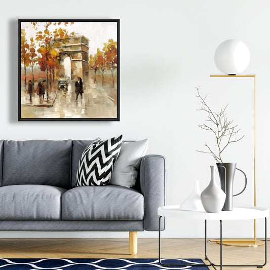 Arc de Triomphe en automne | Toile encadrée orange