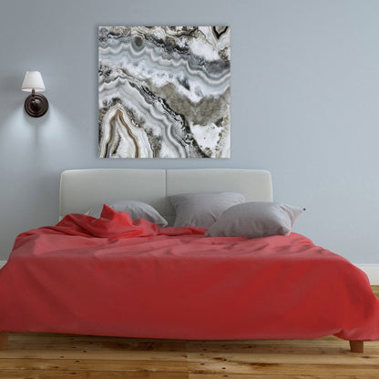 Abstract Geode Canvas - White Abstract Minerals Home Decor