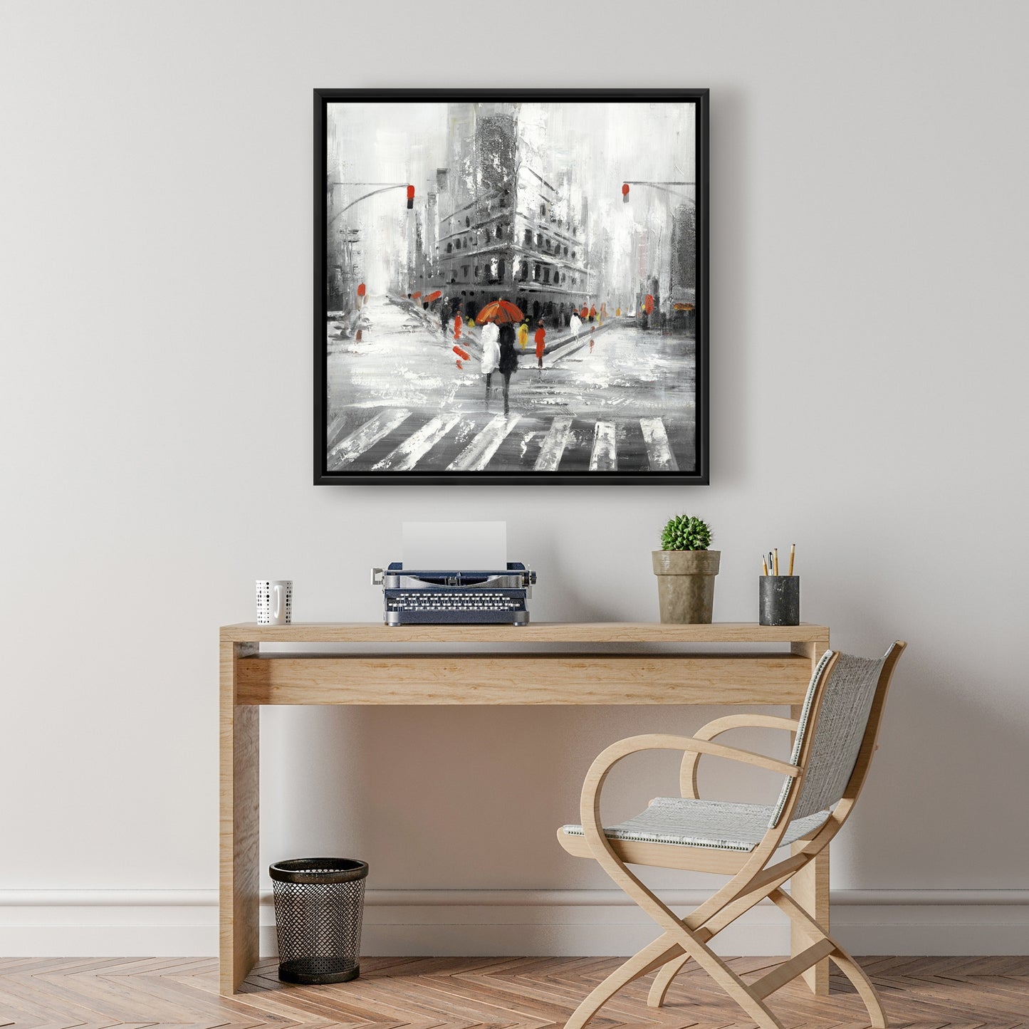 Art de chambre grise - Toile encadrée du Flatiron Building grisâtre