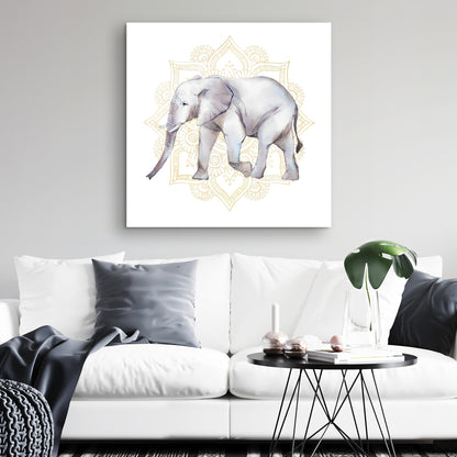 Éléphant sur toile mandalas | Décoration de chambre africaine