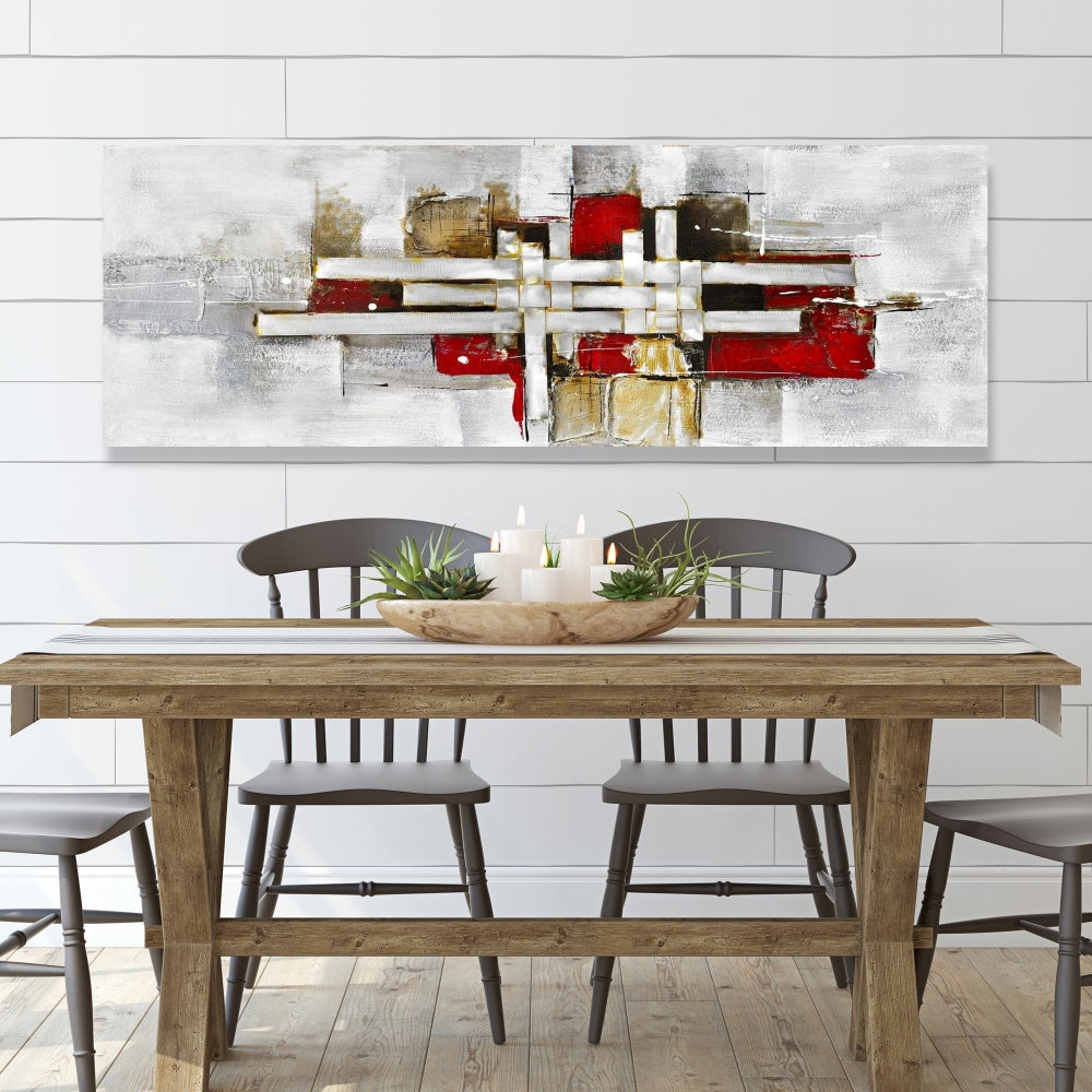 Toile abstraite aux formes entrelacées – Décoration d'intérieur moderne