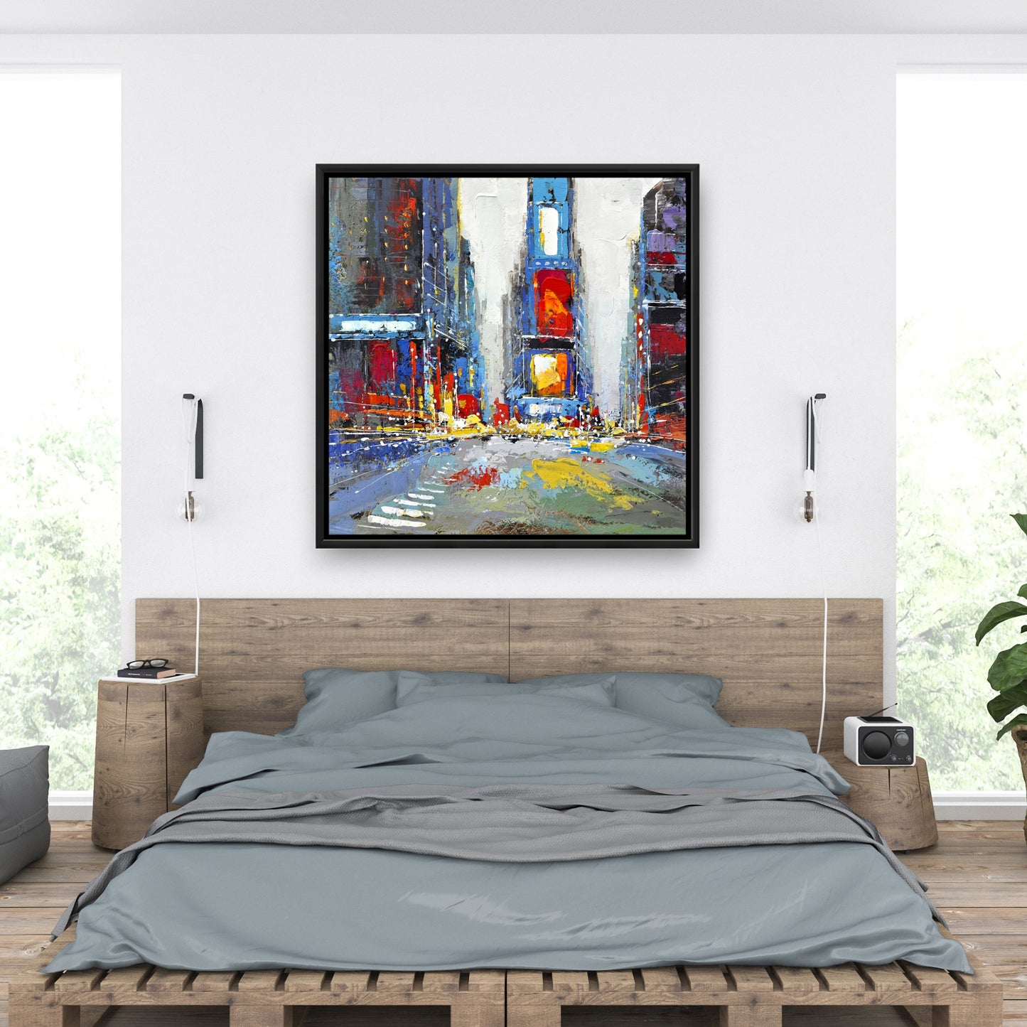 Toile encadrée « Bâtiments colorés abstraits » | Décoration d'intérieur