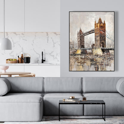 Toile encadrée Tower Bridge de Londres | Décoration de chambre orange