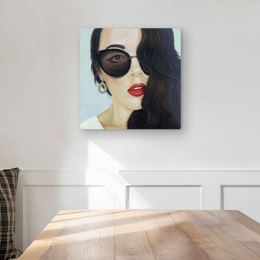 Fashionable Sunglasses - Romantic Metal Print for Home Decor