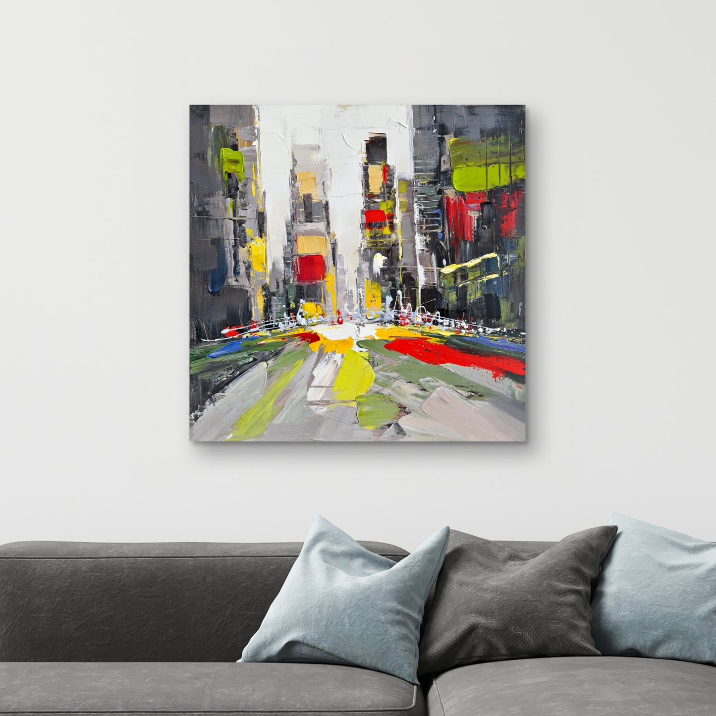 Abstract Texturized Cityscape Canvas | Modern Home Decor Art