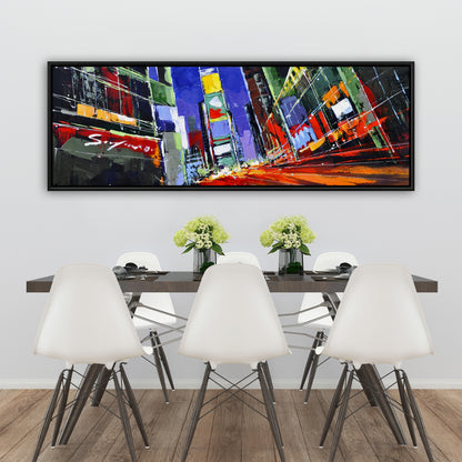 Toile colorée de Times Square la nuit - Décoration d'intérieur moderne