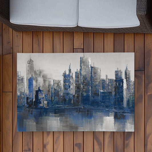 Melancholy City - Building Cities Outdoor Area Rug for Home Decor