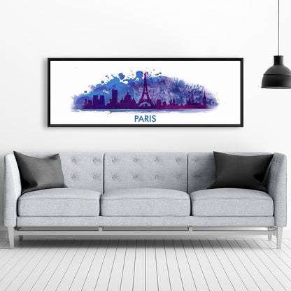 Paint Splash Silhouette of Paris Canvas | Home Decor Art