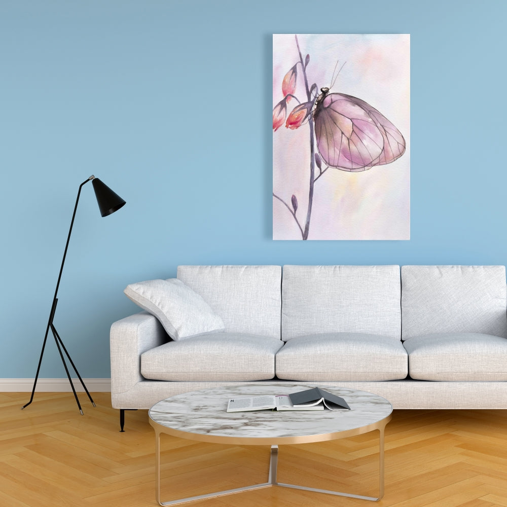 Toile Papillon délicat | Décoration murale romantique pour chambre à coucher