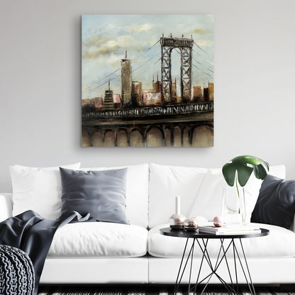 Toile « Pont urbain » – Décoration d'intérieur contemporaine | Art des jours nuageux