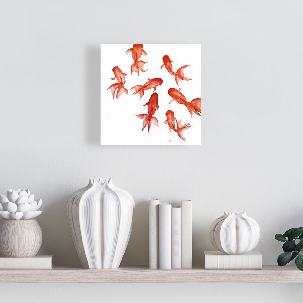Red Fishes Canvas | Aquatic Animals Bedroom Decor Wall Art