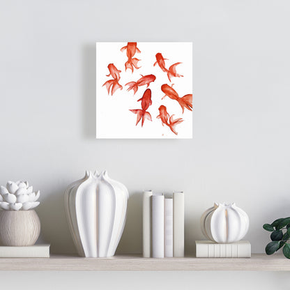 Red Fishes Canvas | Aquatic Animals Bedroom Decor Wall Art