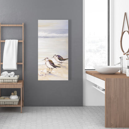 Two Sandpipers on the Beach Canvas - Bird Marine Bedroom Decor