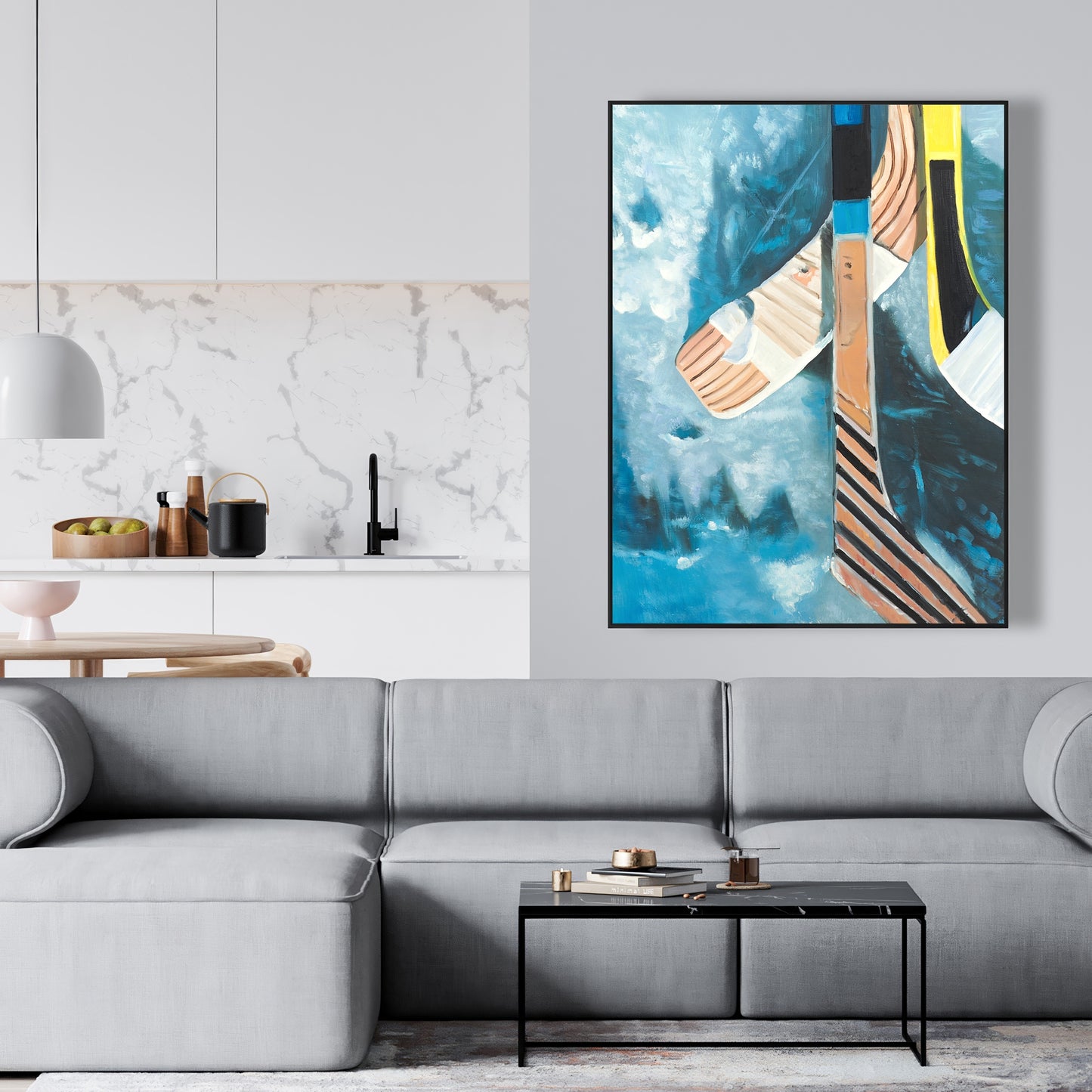 Hockey Sticks Canvas - Man Cave Sports Decor | Home Hobbies