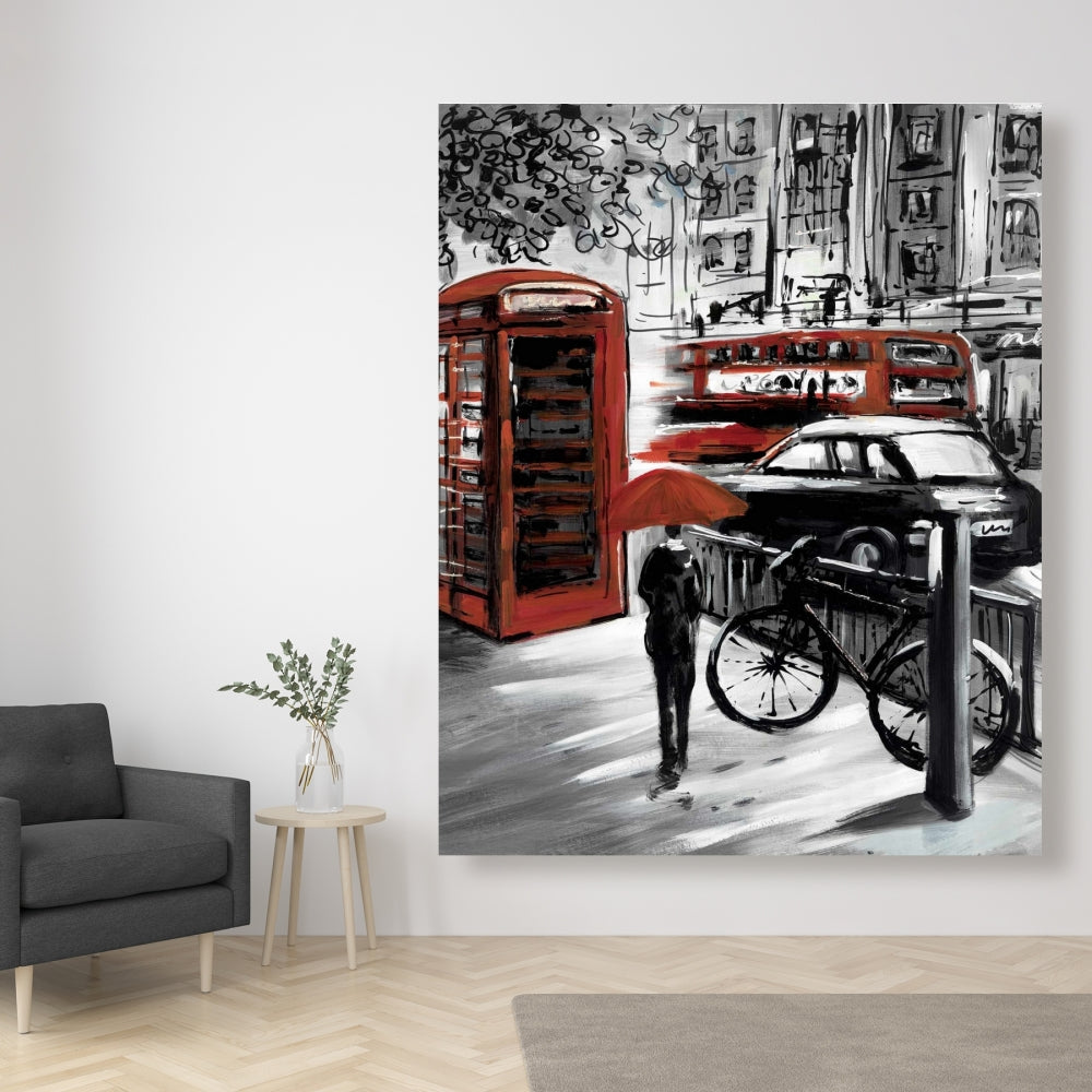 European Street Canvas - Cities Gray Contemporary Home Decor