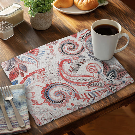 Paisley pattern - 14"x18" Braided Polyester Placemat