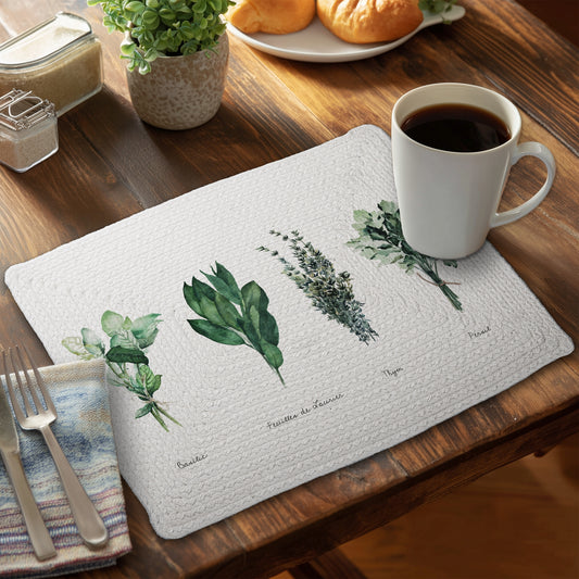 Fines herbes - 14"x18" Braided Polyester Placemat