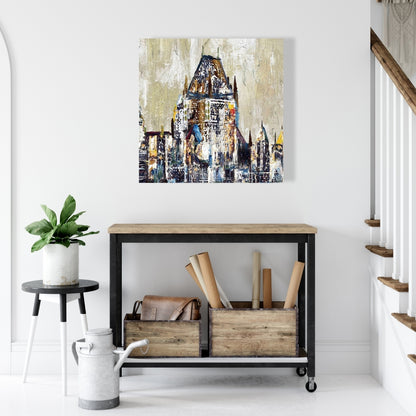 Abstract Château Frontenac Canvas - Blue Cities Home Decor
