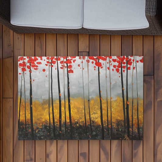 Abstract Landscape Outdoor Area Rug 2'x3' | Black Decor