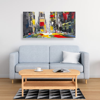 Abstract Texturized Cityscape Canvas | Modern Home Decor Art