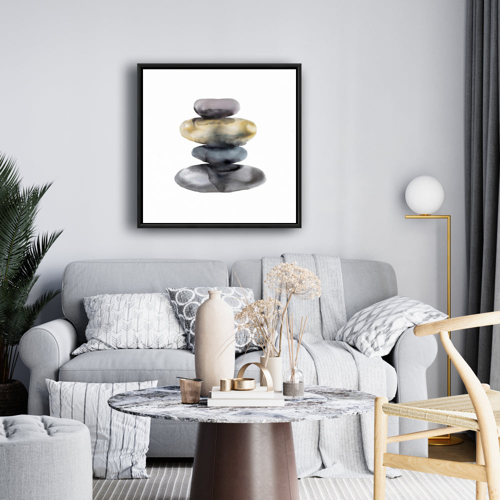 Hot Stones Framed Canvas - Still Life Bedroom Decor Art