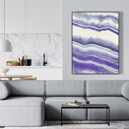 Toile encadrée Géode violette | Décoration de salon abstraite