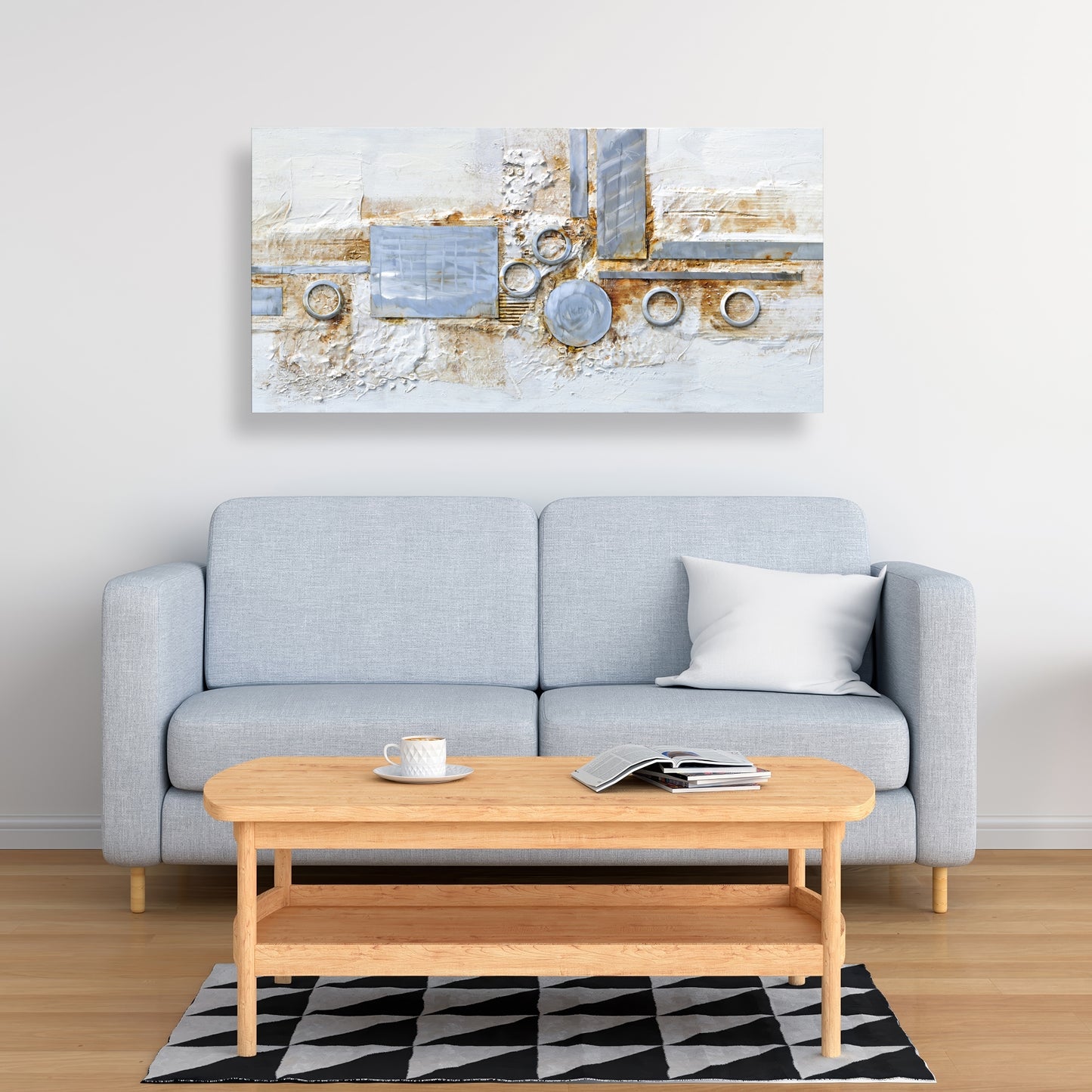 Toile Formes grises – Finition métallique abstraite | Décoration d'intérieur