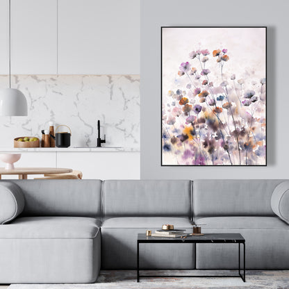 Wildflowers Framed Canvas - Romantic Floral Bedroom Decor