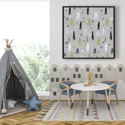 Toile encadrée motif sapin de Noël | Décoration d'intérieur