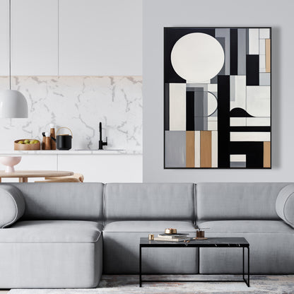 Toile encadrée minimaliste et abstraite - Décoration d'intérieur moderne