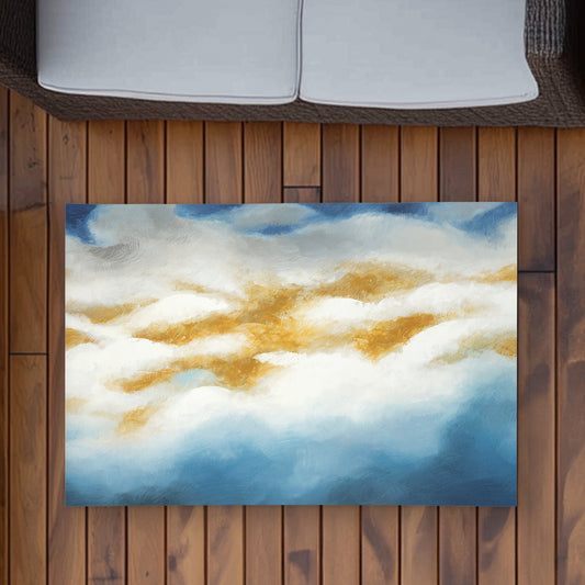 Abstract Clouds - 2'x3' Outdoor Area Rug for Living Room Decor