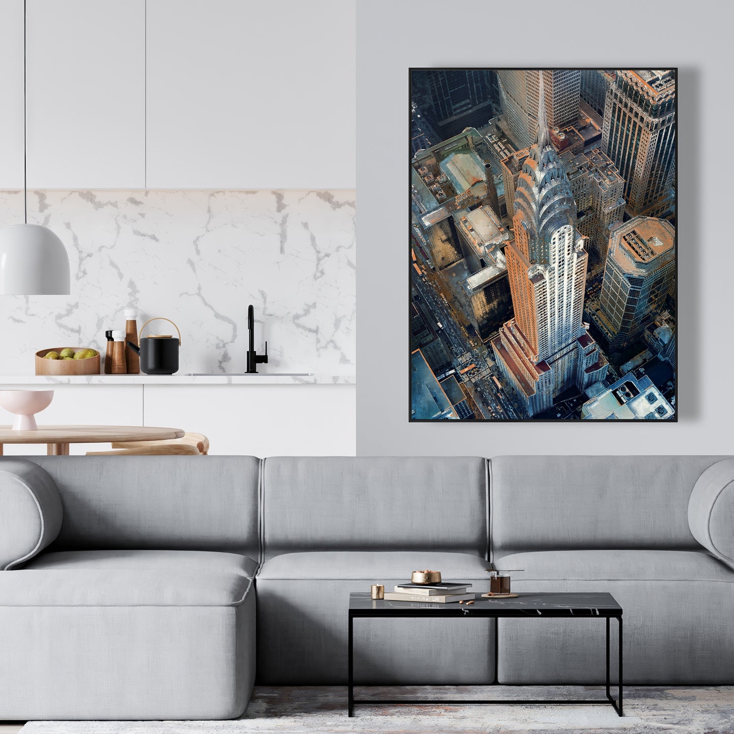 Toile du Chrysler Building de New York | Décoration murale encadrée pour chambre à coucher