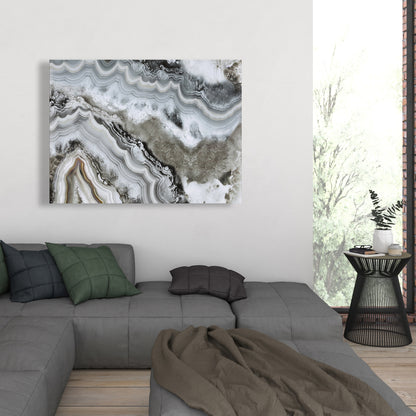 Abstract Geode Canvas - White Abstract Minerals Home Decor