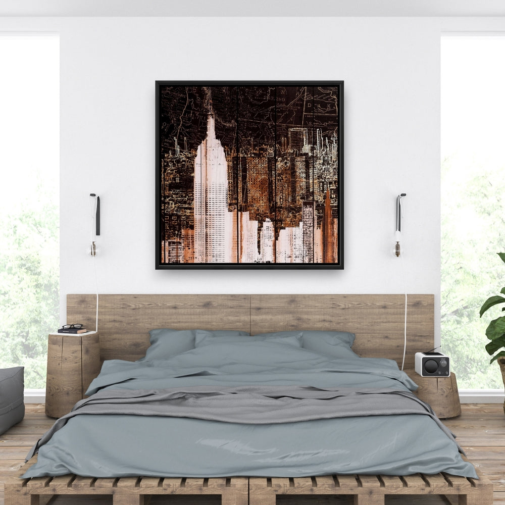 Modern Framed Empire City of New York Canvas | Home Decor
