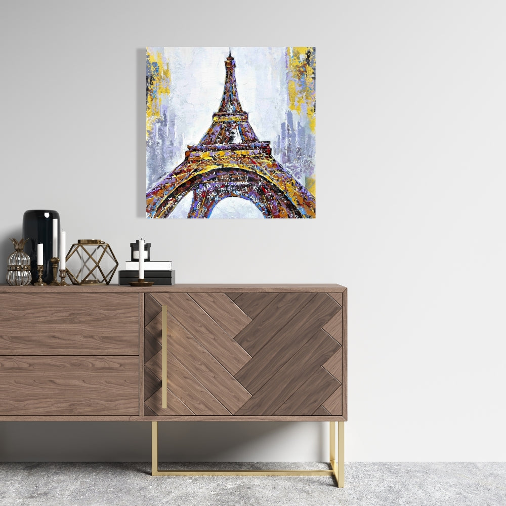 Eiffel Tower Abstract Canvas - Contemporary Bedroom Decor
